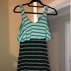 black & teal comfortable summer dress